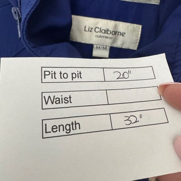 Liz Claiborne Light Hooded Jacket Blue - Picture 12 of 12